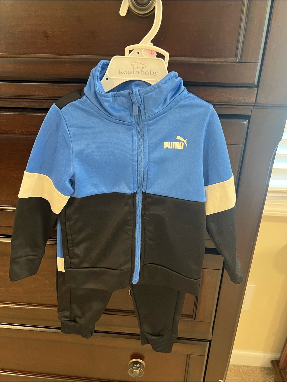 Puma Blue, Black and Cream Kids' Sweatshirt & Joggers Set
